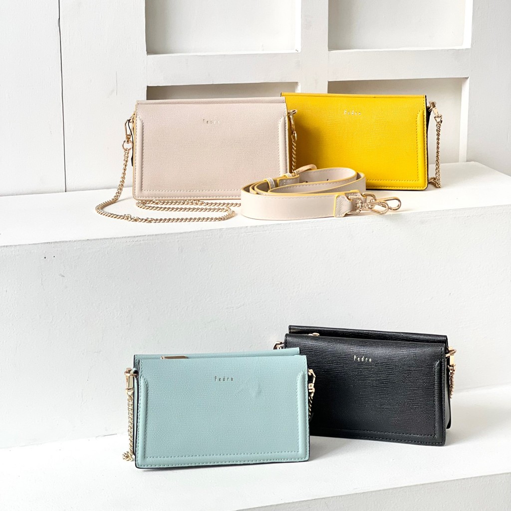PDR PEDRO TAS SELEMPANG CHAIN MULTI WAY LIZARD-EFFECT LEATHER BAG 01163