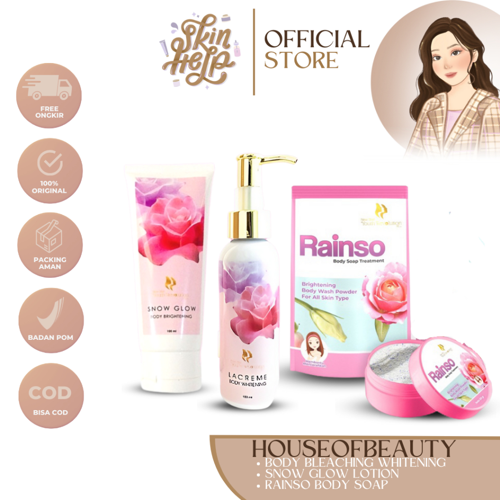 READY SIAP KIRIM La creme Body Bleaching Whitening | Snow Glow Lotion | Rainso Body Soap