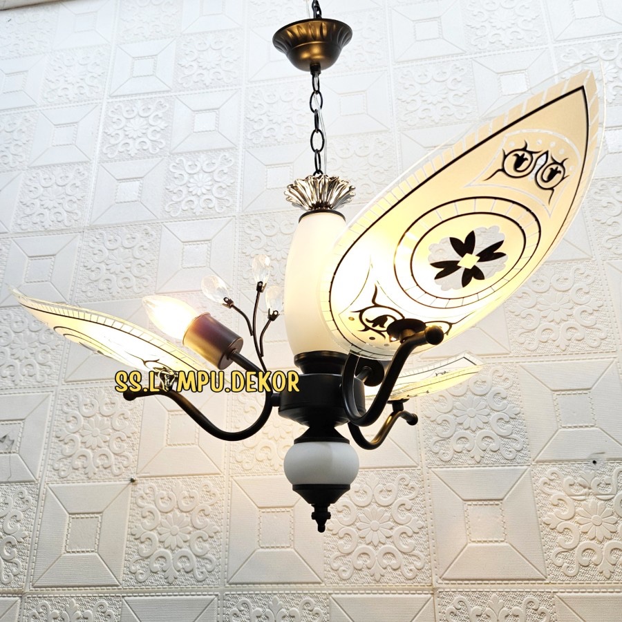 Lampu Gantung Minimalis 3 in 1 Modern Kaca Hias Ruang Tamu