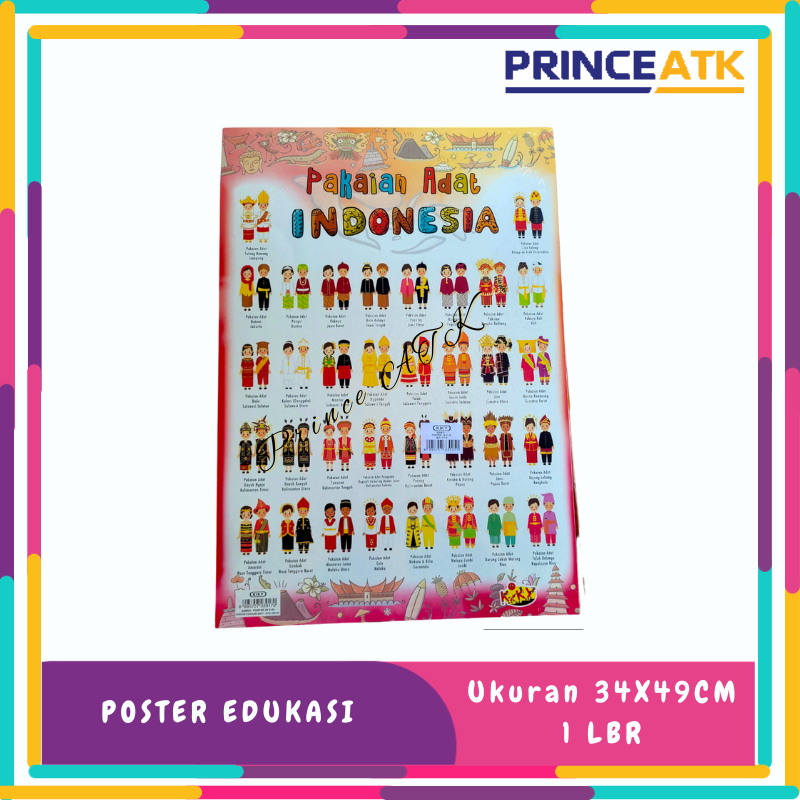 POSTER RUMAH ADAT / PAKAIAN ADAT / ALAT MUSIK 34X49CM KIKY