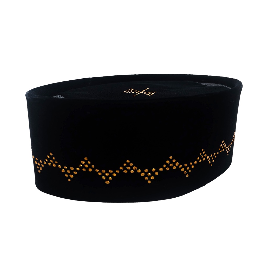 Peci Kopiah Lukis Songkok Hitam Motif Lukis Tetris