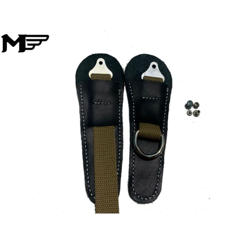 Tali Helm / Leather Strap / Strap Helm Slimhead 500TX kulit asli black
