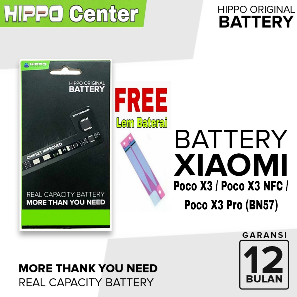 Baterai Hippo Pocophone X3 / Poco X3  NFC / Poco X3 Pro ( BN57 )
