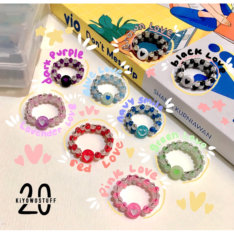 Beads ring,cincin manik-manik,cincin aesthetic, cincin korea,cincin handmade,ring bead aesthetic