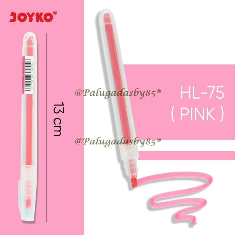 

(1 Biji) GROSIR Highlighter JOYKO HL-75 Pink / Highlighter Penanda Berwarna Joyko HL-73 HL-74 HL-75 HL-76 HL-78