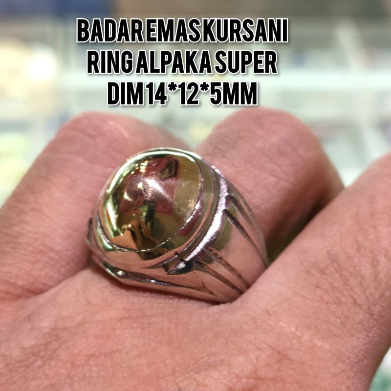 CINCIN BATU BADAR EMAS KURSANI KUNO RING ALPAKA