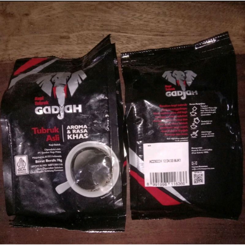 

Gajah Kopi Tubruk 70gr, Gajah Kopi Tubruk 150gr