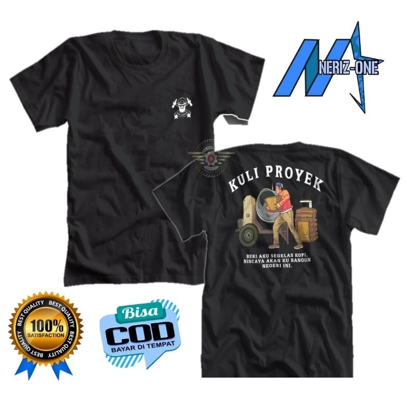 KAOS PRIA DISTRO TUKANG KULI PROYEK | KAOS TUKANG BANGUNAN | BERI AKU SEGELAS KOPI NISCAYA AKAN KU B
