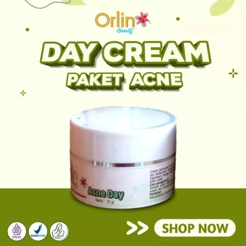 ORLIN BEAUTY SKINCARE/ KRIM SIANG JERAWAT/DAY CREAM ACNE ORLIN/ORLIN BEAUTY BPOM
