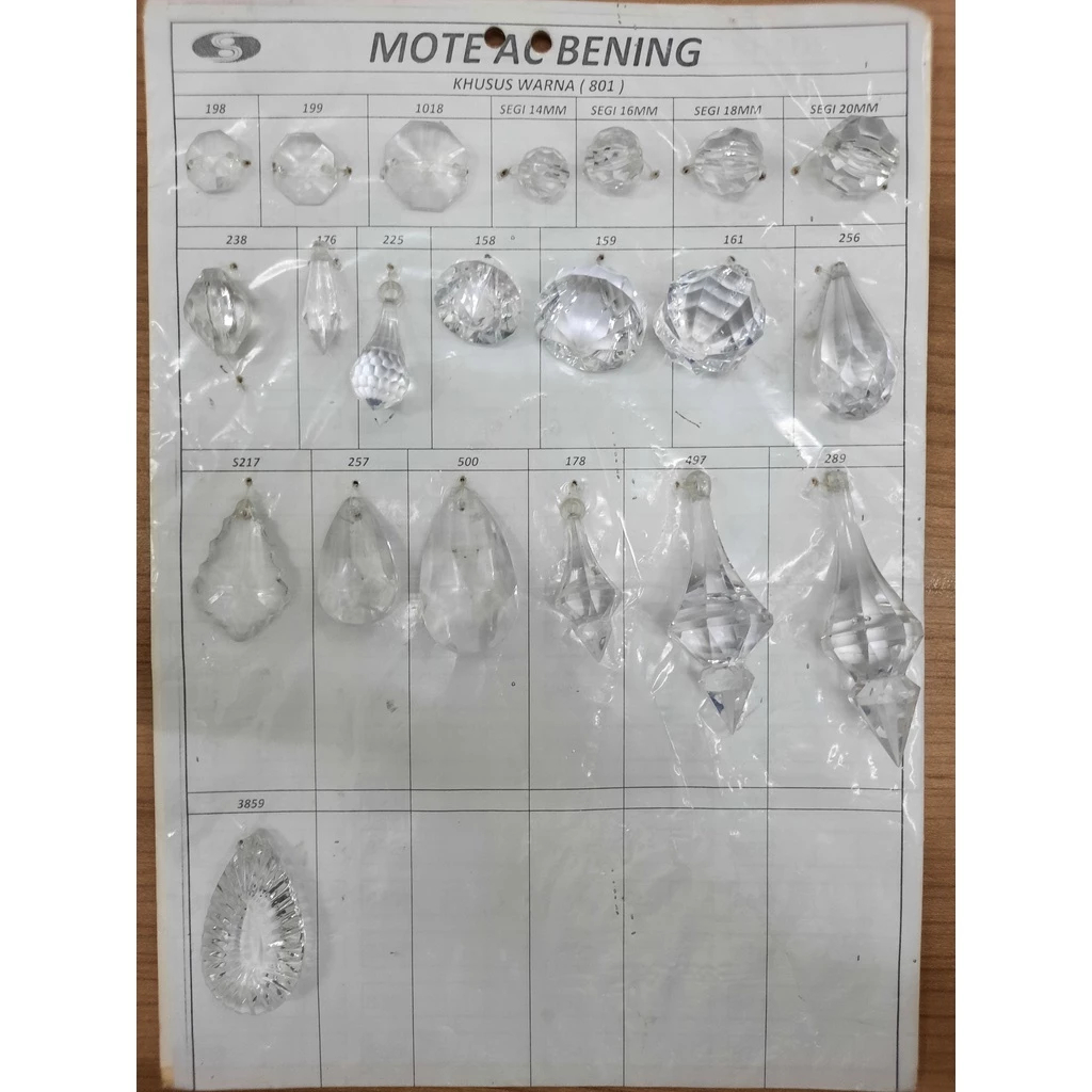 Manik-manik mute dekorasi akrilik mote bening 500 gram