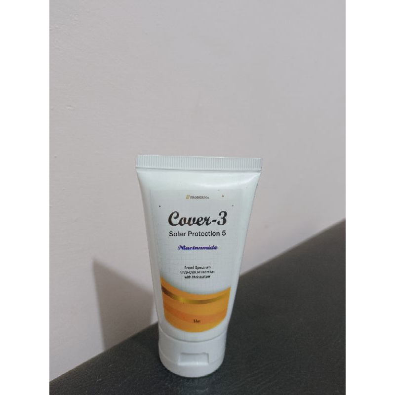cover 3 sunscreen spf 5 whitening niacinamide dari proderma 35 gram