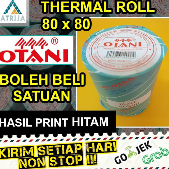 

12.12 sale Thermal Paper Roll OTANI Black 80x80 Core 19. Kertas Thermal Hitam 80 x 80. Kertas Struk Kasir