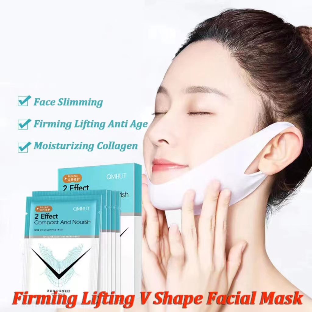 QMHUT 2 Effect Masker kecantikan kompak dan bernutrisi, V shape pembentuk wajah tirus segitiga penga