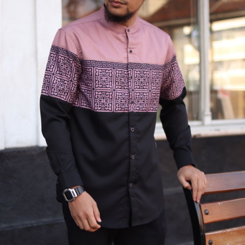 HEMAT kemeja lengan panjang motif songket marajo / kemko marajo