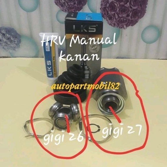 CV Joint Dalam As Roda Depan Dalam Honda HRV Manual Sebelah kanan