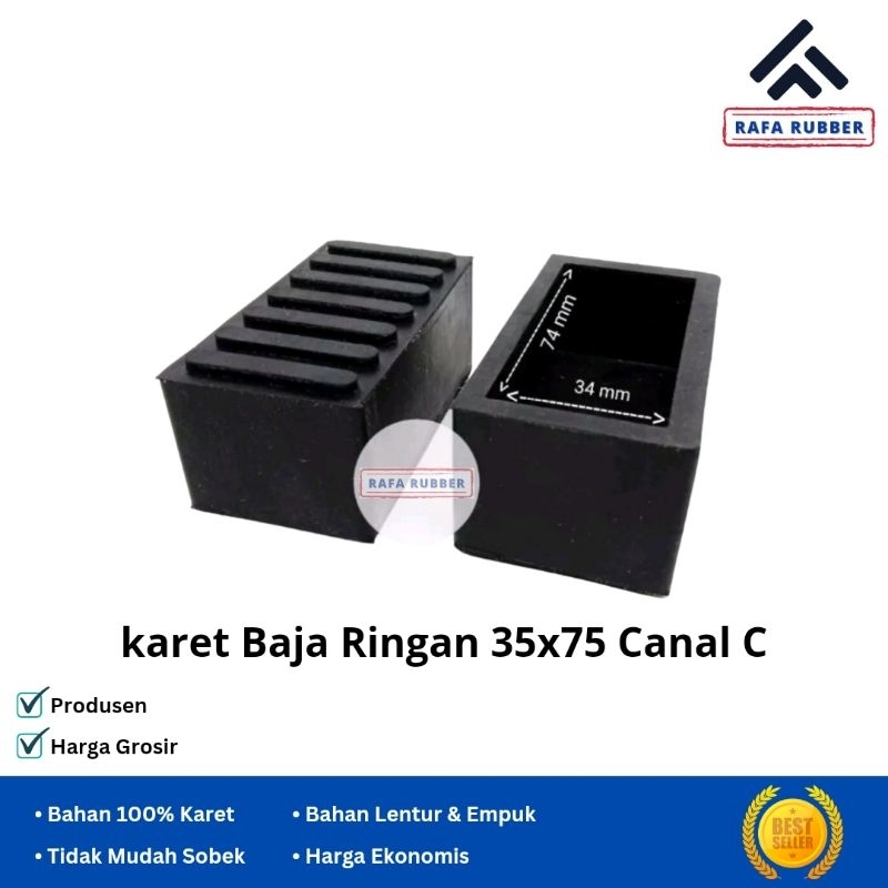 Karet baja ringan 35x75 datar/karet kaki tangga/besi/meja/kursi