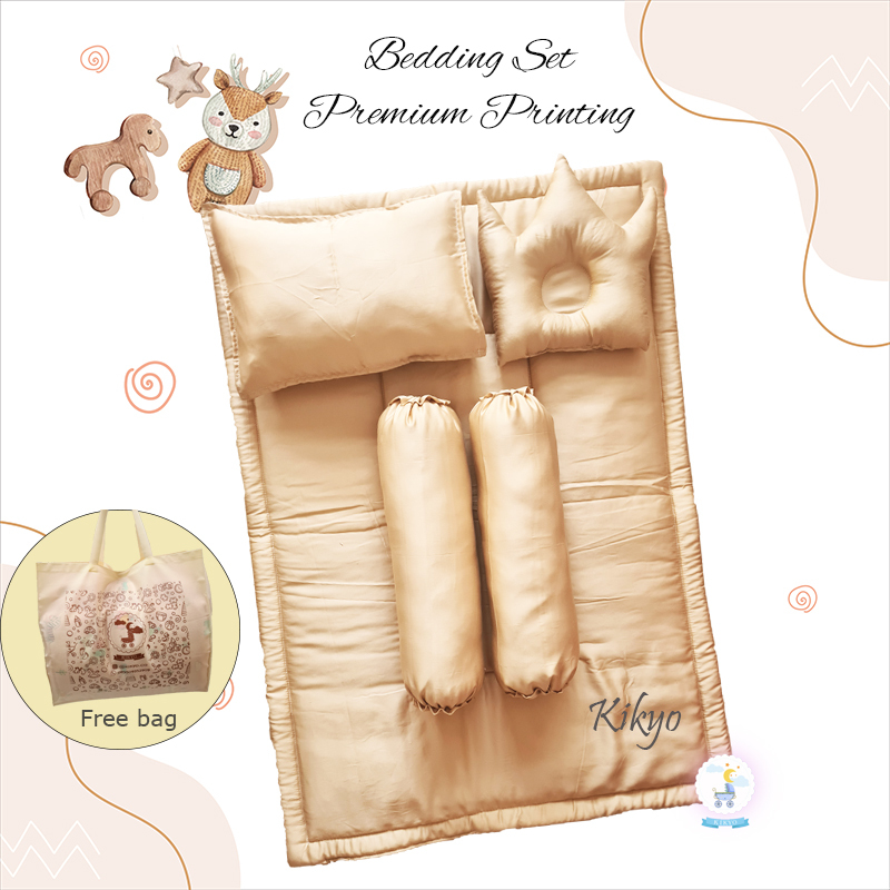 Bedding Set Baby Tensel Soft Brown Bed Set Bayi Bedcover Set Baby Tensel