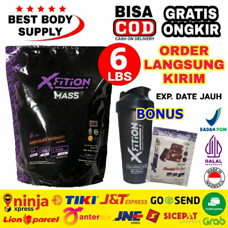 XFition Mass Gainer 6 Lbs 72 serving PAKET BUNDLING PROMO Xfition Gainer 6 Lb Xfition Mass 6Lbs HALA