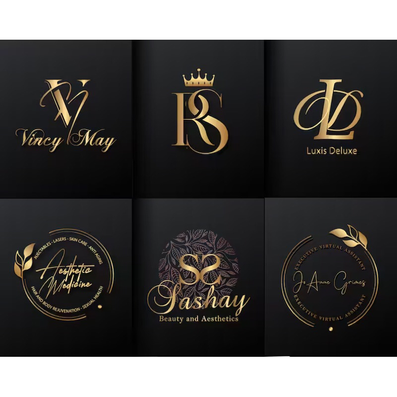 

(DRAN MONOGRAM GOLD) JASA BIKIN DESAIN LOGO OLSHOP BISNIS SIMPEL ELEGAN CANTIK