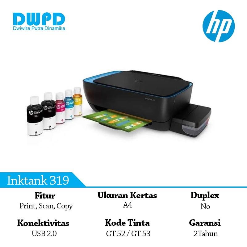 HP Printer Inktank 319 Print Scan Copy