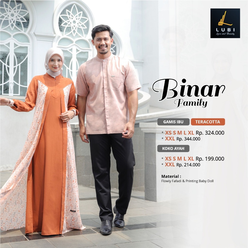 LUBI SARIMBIT BINAR FAMILY GAMIS & KOKO TERRACOTTA TERBARU 2023
