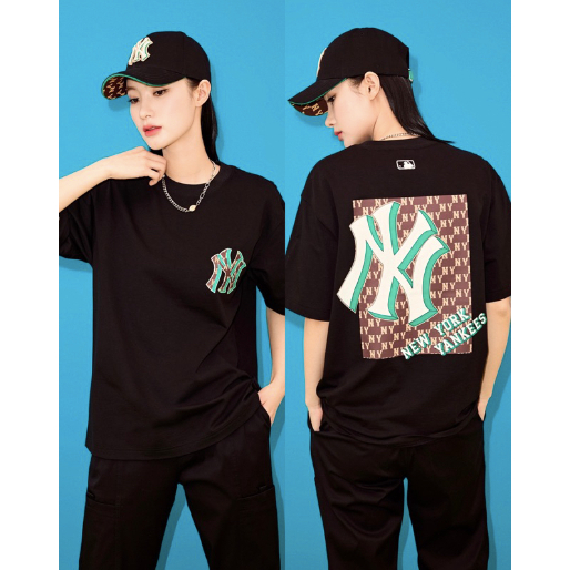MLB NY Big Logo New York Oversize Black Tshirt - ORI