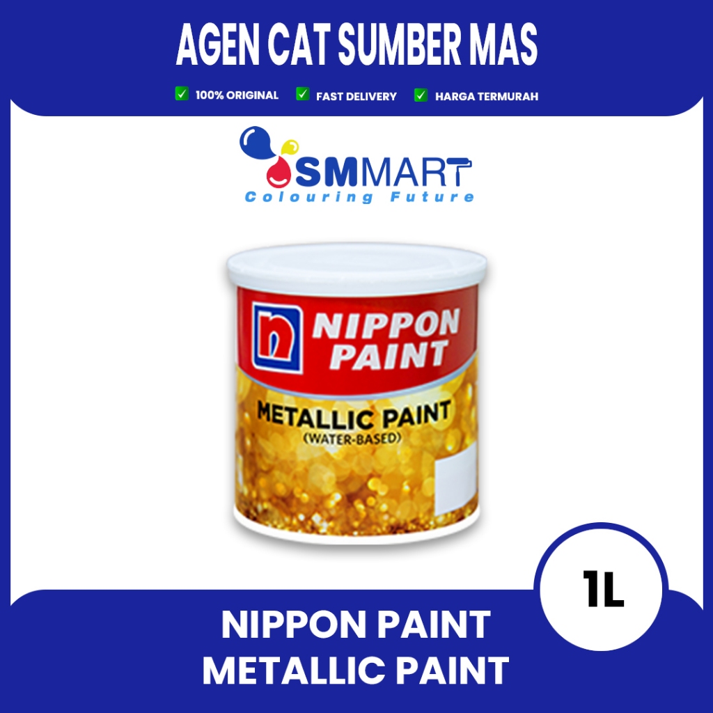NIPPON GOLD METALIC PAINT WATER BASED / CAT BESI TEMBOK EMAS NIPPON 1L