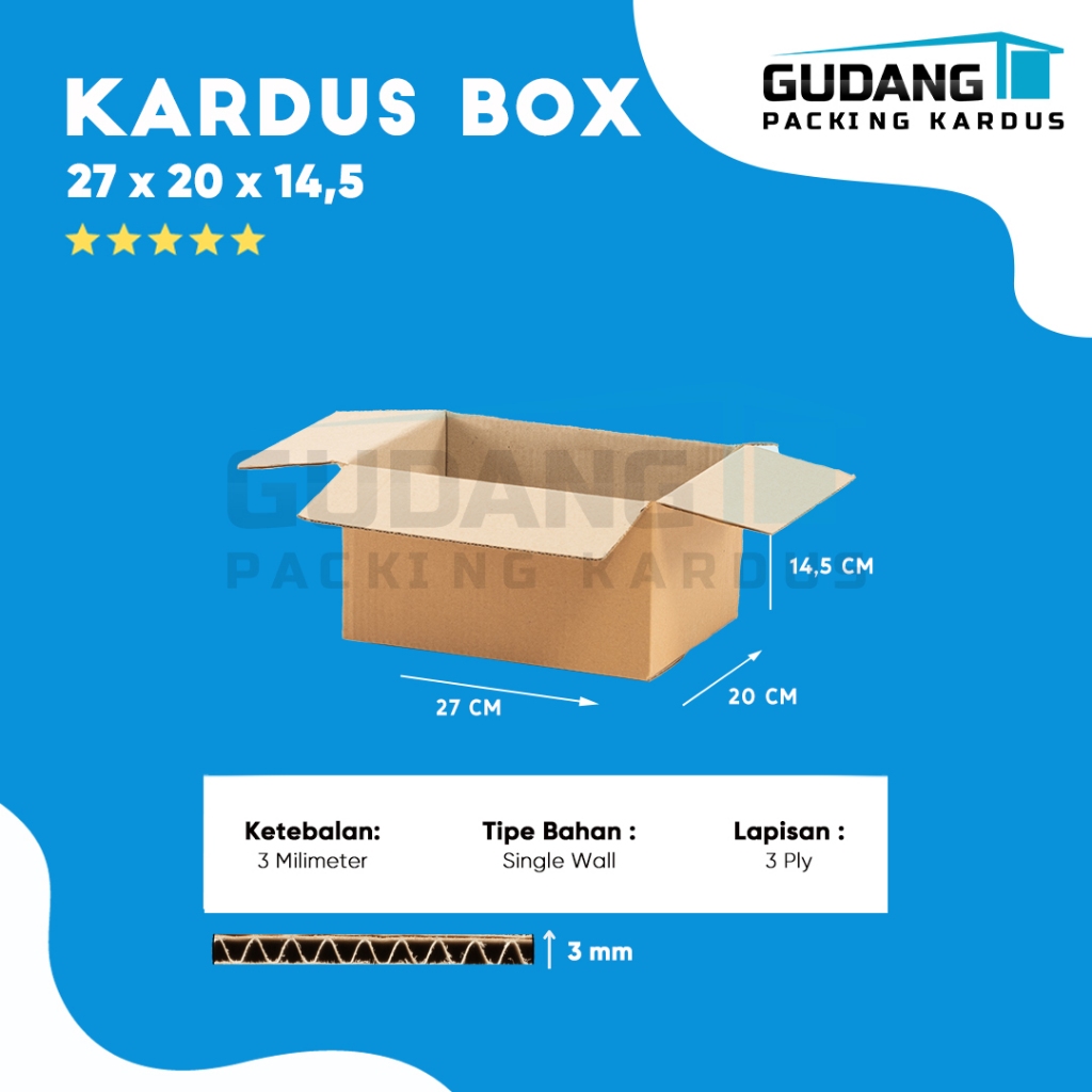 

Packing Kardus Karton Box Pindahan 27cm x 20cm x 14,5cm Box Polos