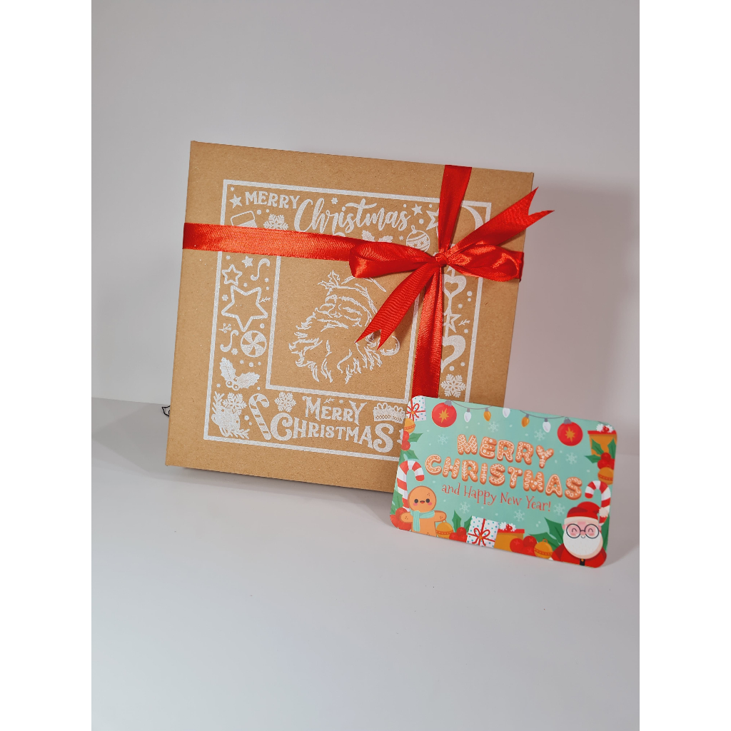 

Box Corrugated Merry Christmas / Natal 25 x 25 x 15 cm Free Kartu + hangtag
