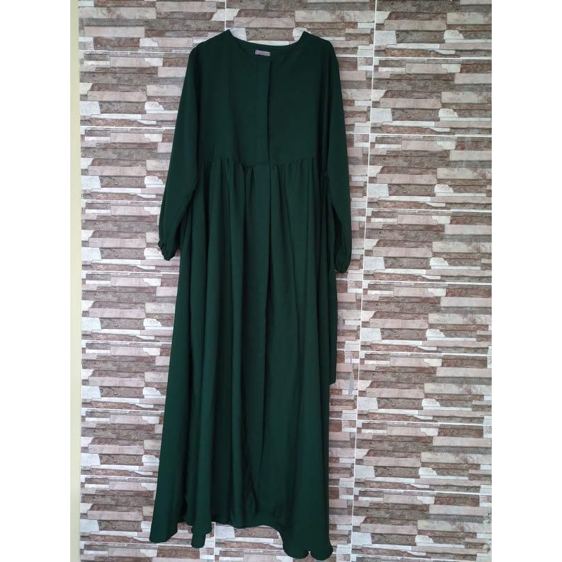 gamis hijau botol