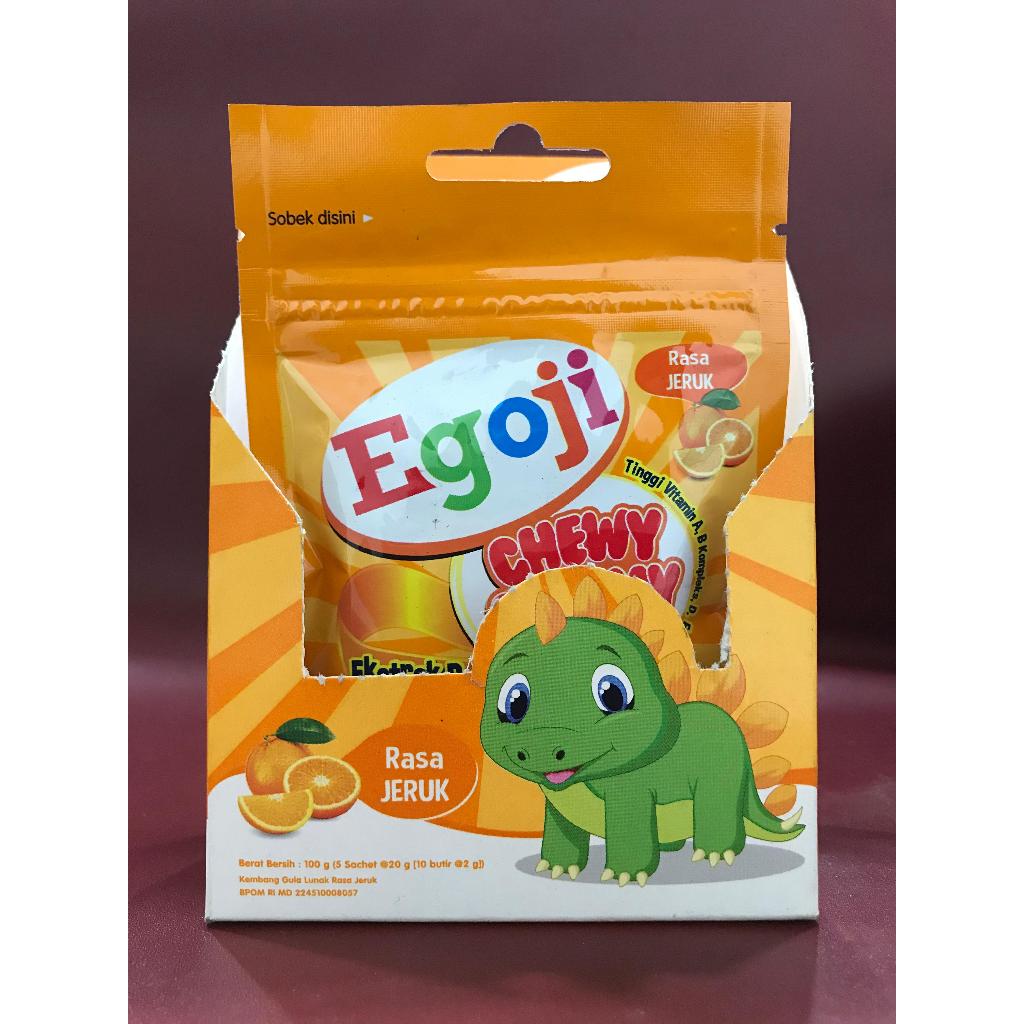 

Egoji Chewy Gummy Jeruk 20G - Permen Egoji Rasa Jeruk