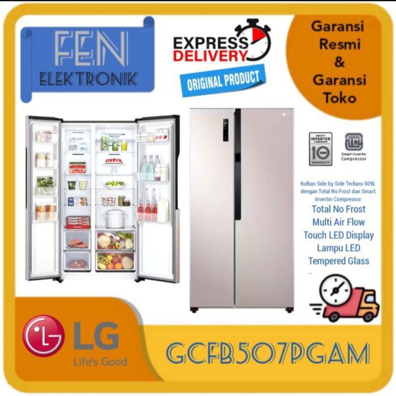 Kulkas LG  Side by side GCFB507PGAM kulkas inverter LG GCFB507 507PGAM