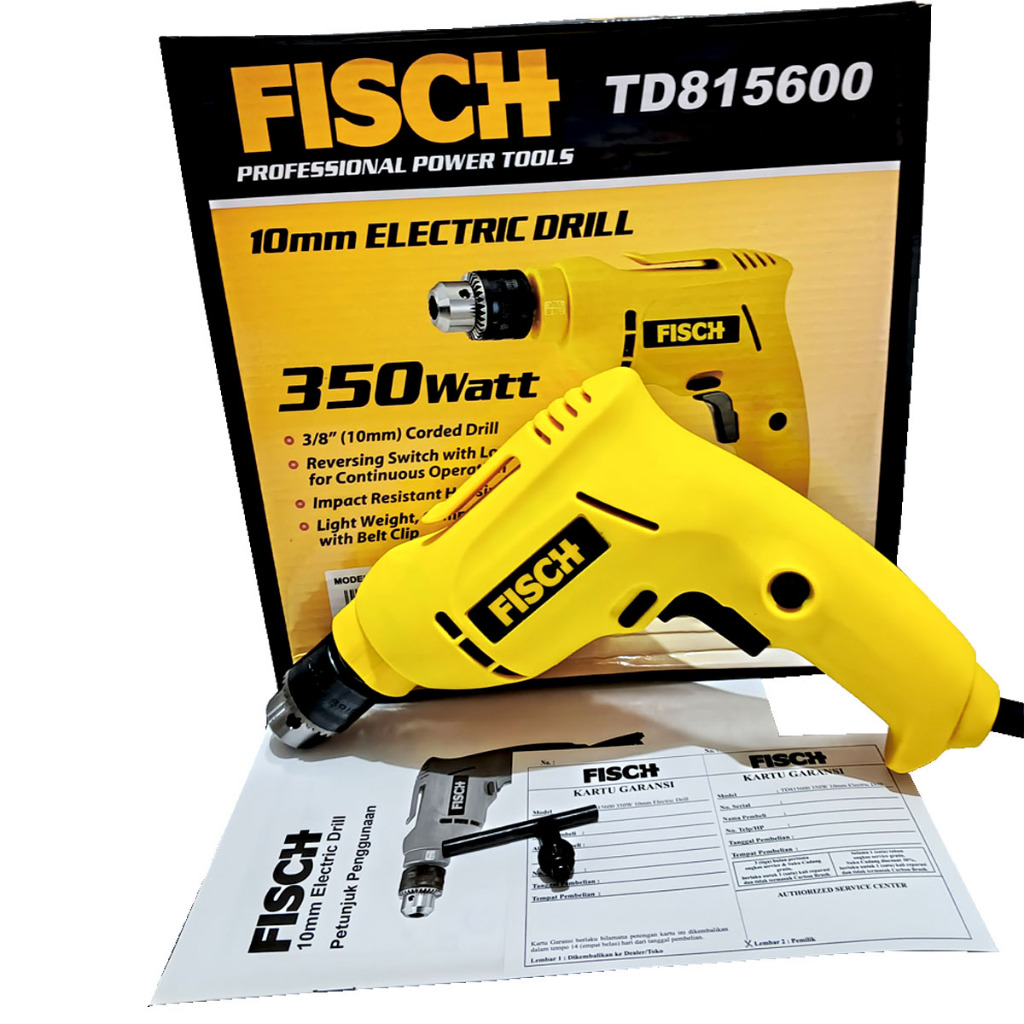 FISCH TD815600 MESIN BOR LISTRIK BOLAK BALIK UK.10MM bor tangan listrik 350W bor beton bor tembok al