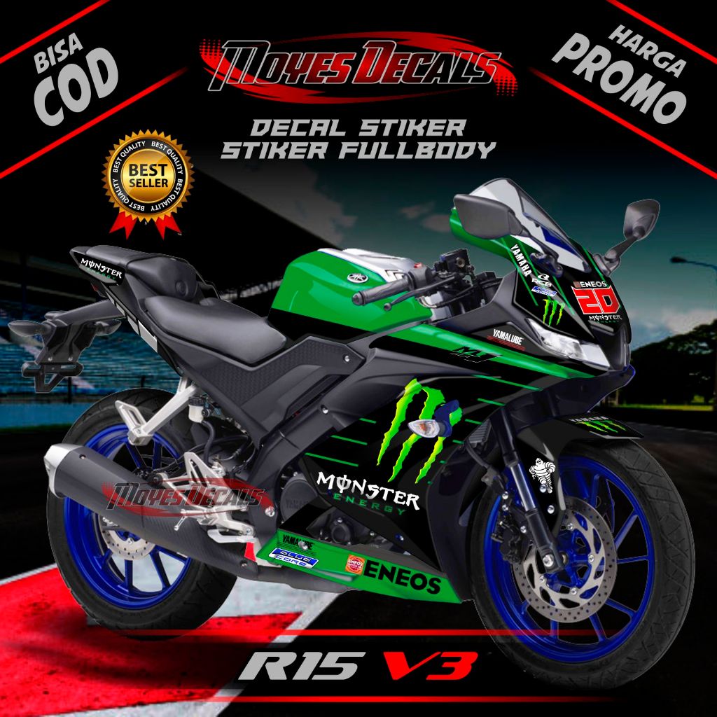Decal Stiker Variasi Fullbody Yamaha R15 Design Modiv Monster