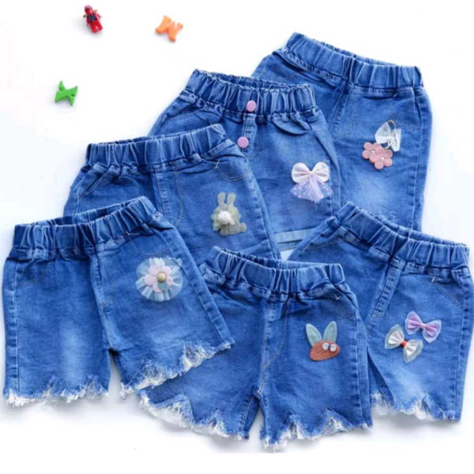 CELANA HOTPANS DENIM ANAK PEREMPUAN IMPORT USIA 1-6 TAHUN CELANA PENDEK ANAK IMPORT PREMIUM