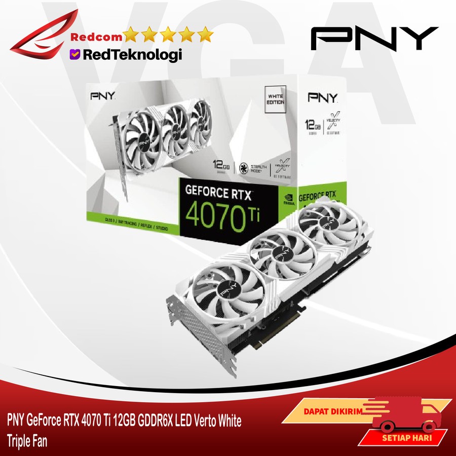 PNY GeForce RTX 4070 Ti 12GB GDDR6X LED Verto White Triple Fan