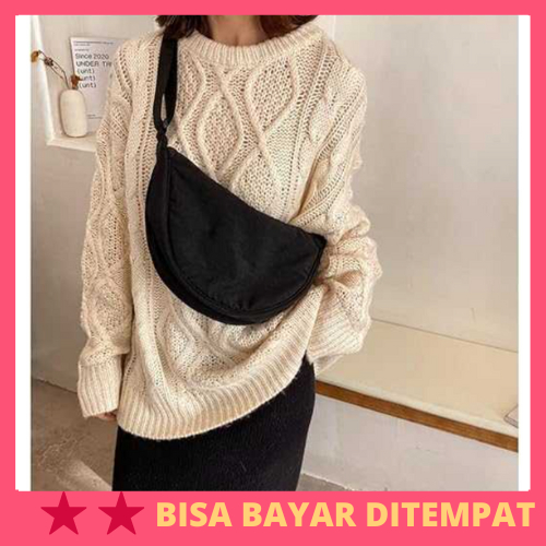 Tas Selempang Crossbody Sling Bag Dumpling Adjustable Strap / Tas Selempang Wanita Pria Mini Import 