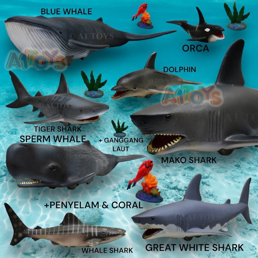 Mainan ikan miniatur binatang laut ikan ikanan miniatur mainan ikan paus mainan ikan hiu mainan ikan