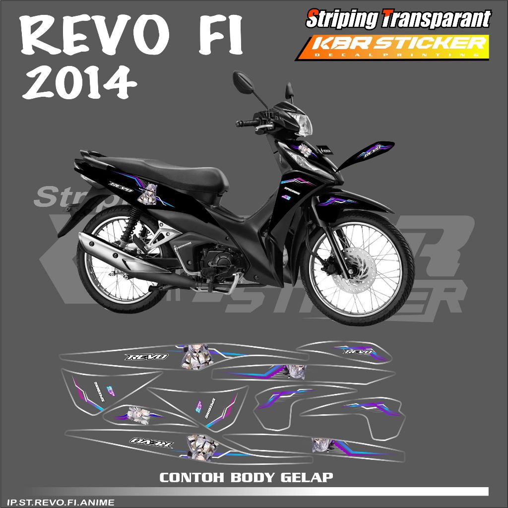 REVO FI (COD) STIKER STRIPING MOTOR HONDA REVO FI - STIKER LIST GRAFIK SIMPLE WARNA VARIASI DESAIN R