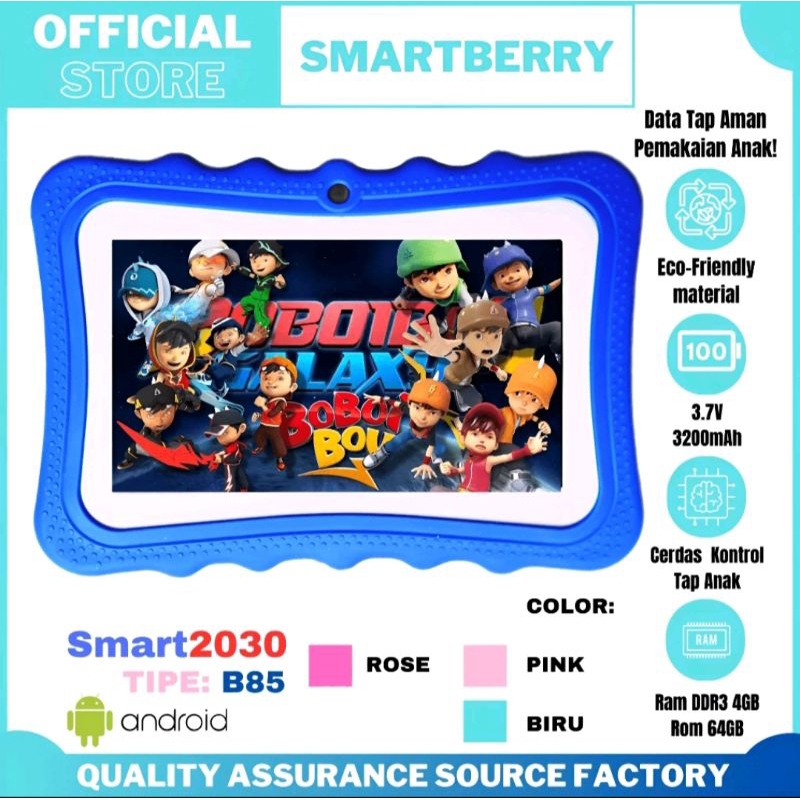 Smartberry kids smart 2030 study tab B85 tablet anak android original