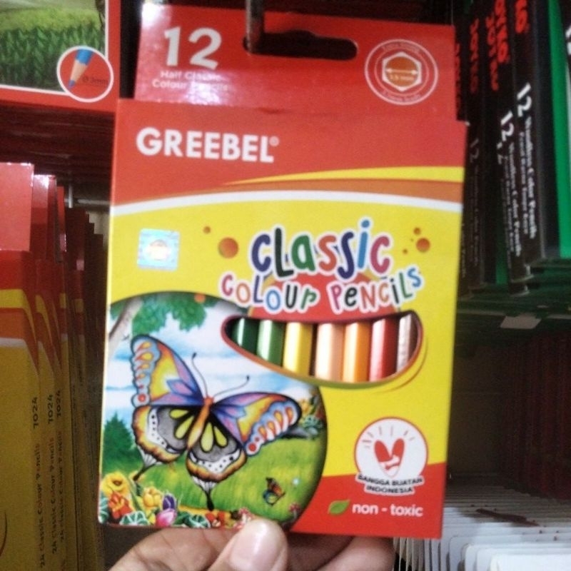 

(1pcs) Pensil warna greebel 12 pendek