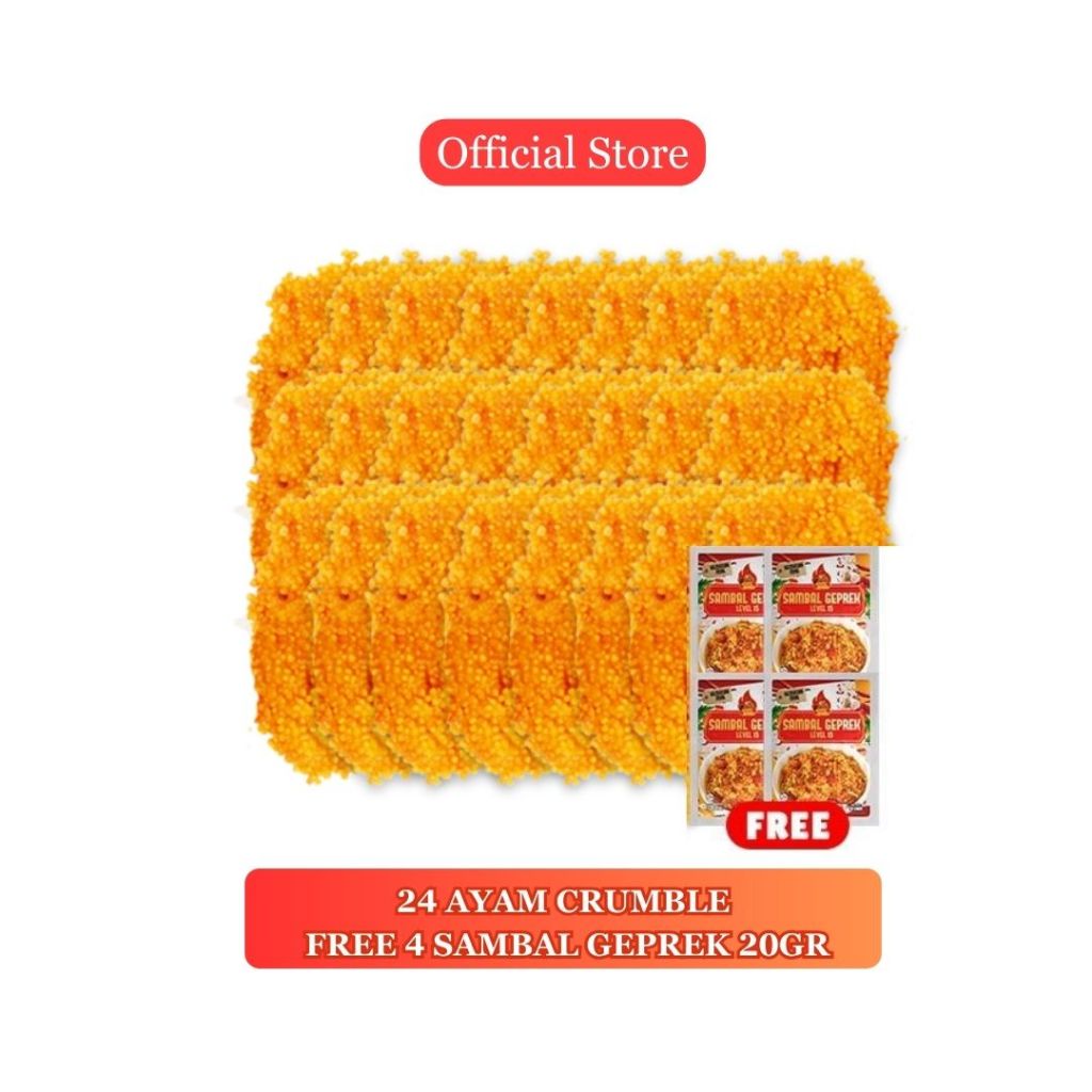 {LIVE SALE} paket Reseller 24 Pcs Ayam Crumble Geprek Bensu FREE 8 Sambal 20gr