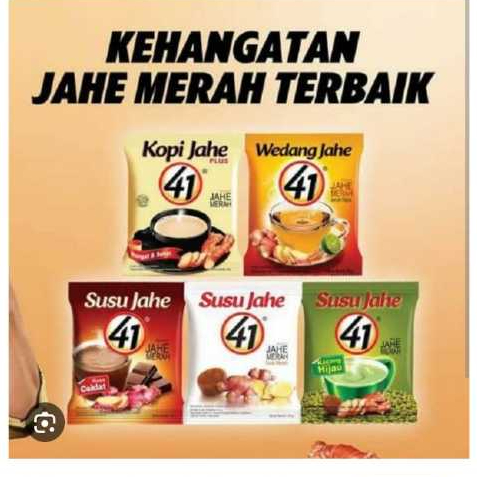 

41 TEH JAHE MERAH WEDANG JAHE / SUSU JAHE / KACANG HIJAU10 PCS