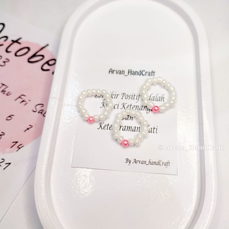 Cincin Beads Baby Pink Kode B