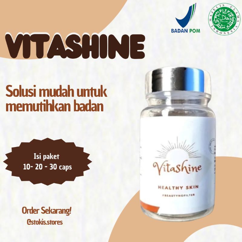 Pemutih Badan Vitashine Collagen Whitening Booster | Obat Pil kapsul pemutih badan | Vitashine colla