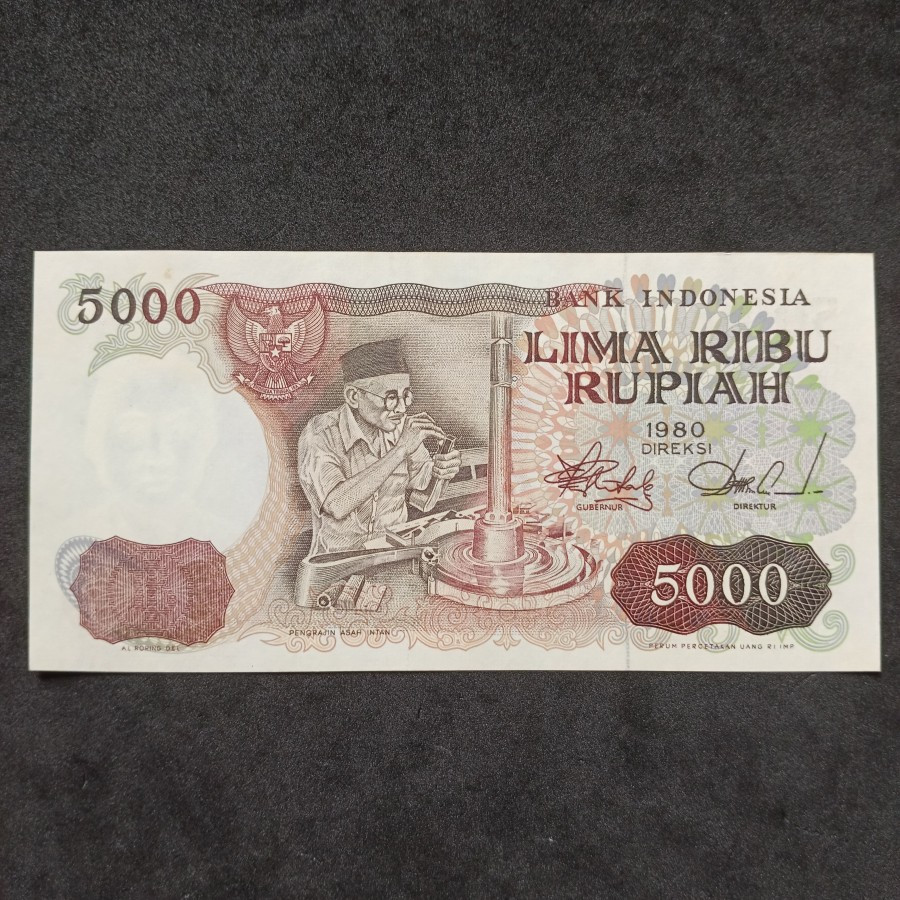 Uang Kuno 5000 Rupiah Asah Intan 1980 UNC Asli