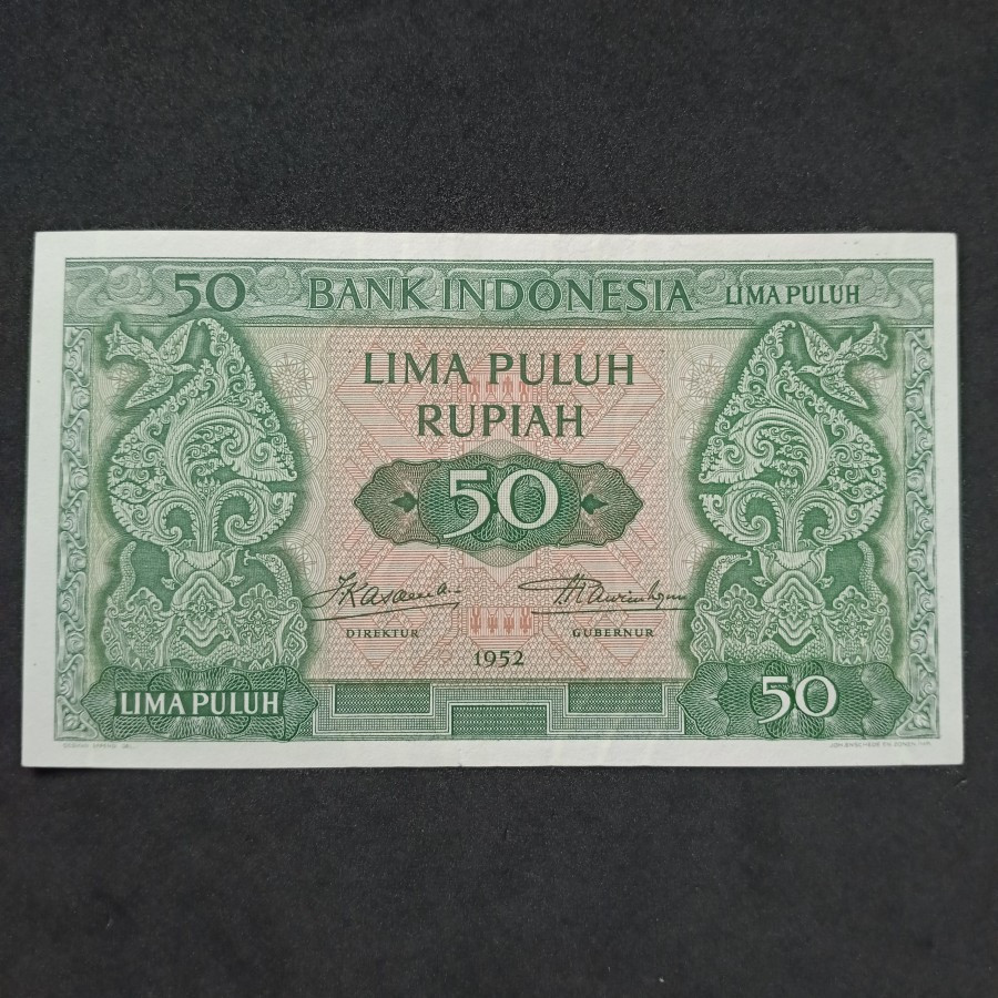 Uang Kuno 50 Rupiah Seri Budaya 1952 UNC- Langka