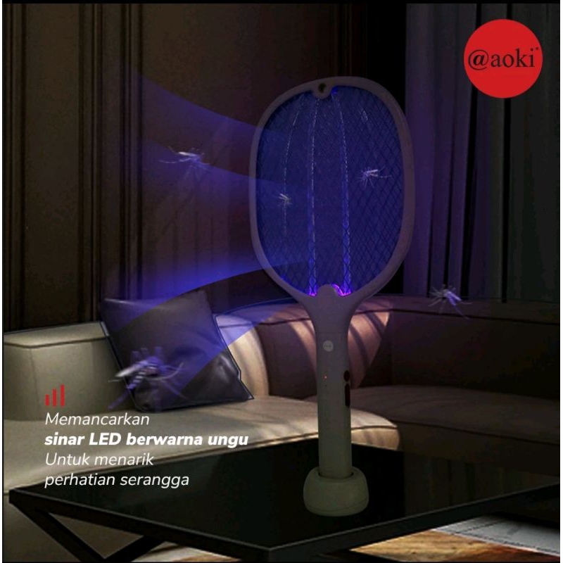 Aoki / Dutron raket nyamuk insect killer dapat digantung 2in1 multi fungsi