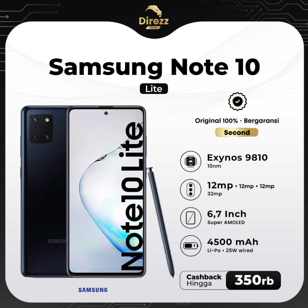 SEIN Samsung Galaxy Note 10 Lite 8/128GB Second Original Resmi Sein
