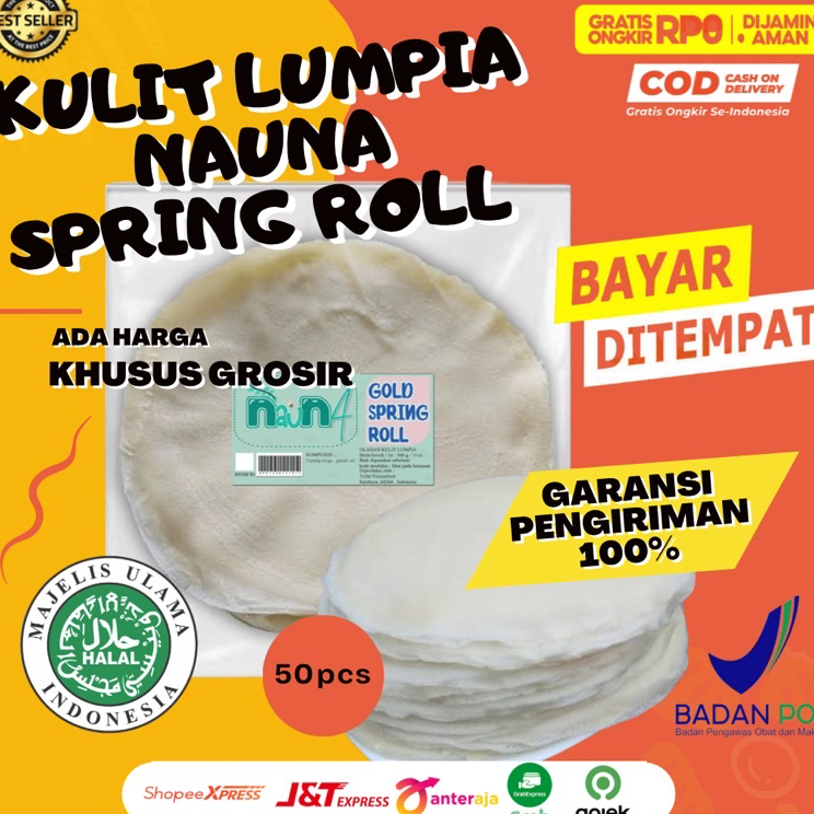 

ZHZV5573 Kulit Lumpia Semarang Nauna Spring Roll 20 cm 50 lembar Murah Produsen